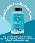 Eu Natural Momma Prenatal Probiotics Mom & Baby Gut and Digestive Postpartum Nursing Morning Sickness Pregnancy Relief 18 Clinically Proven Strains 14 Billion CFU Prebiotic 30 Mini Vegan Capsules