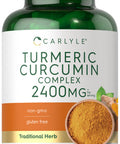 Carlyle Turmeric Curcumin Supplement 2400Mg | 180 Powder Capsules | Herbal Formula | Non-Gmo, Gluten Free