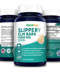 NusaPure Slippery Elm Bark Extract 9000 mg 200 Veggie Capsules (Extract 20:1, Non-GMO & )
