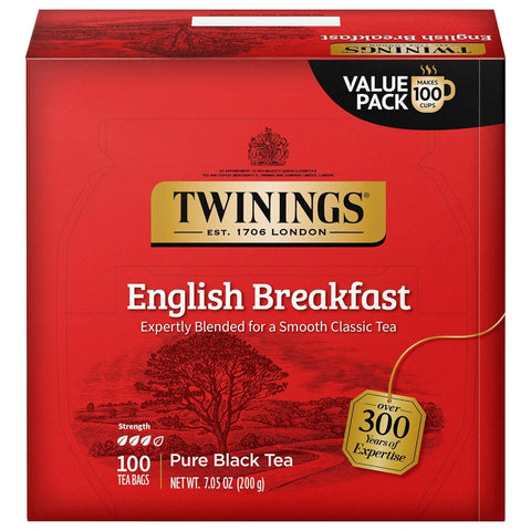Twinings Lemon & Ginger, Caffeine-Free Herbal Tea Bags, 100 CT Box (1 Pack) | Spicy & Tangy, Ginger, Lemon Peel, Lemongrass, Blackberry Leaves, Soothe Digestion, 100 Foil Lined Individually Wrapped Bags