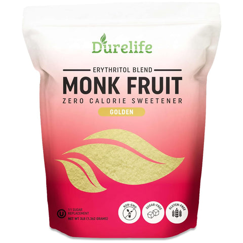 Durelife Monk Fruit Sweetener, Classic - Sugar Substitute, Keto Diet Friendly, 1:1 Zero Calorie, White Sugar Substitute - 5 lb (Packaging May Vary)
