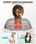 Alljoy Shiatsu Back And Neck Massager With Heat, Deep Tissue 3D Kneading Massage Pillow For Shoulder, Legs, Foot, And Body, Relax Gifts For Women Men Mom Dad