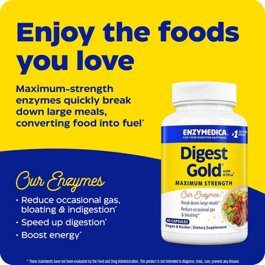 Enzymedica Digest Gold + Atpro Maximum Strength Enzymes 45 Capsules