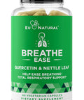 Eu Natural Breathe Inhaler Support Supplement Sinus Lungs Open & Clear Airways Seasonal Nasal Health Bronchial Wellness Healthy Chest Quercetin Vitamin D Bromelain Pills 60 Vegetarian Soft Capsules