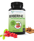 Berberine with Ceylon Cinnamon 1200mg Berberine 100mg Organic Ceylon Cinnamon 120 Veggie Capsules Healthy Immune System Cardiovascular Heart Gastrointestinal Wellness