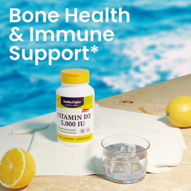 Healthy Origins Vitamin D3 5, 000 IU (Non-GMO), 360 Softgels