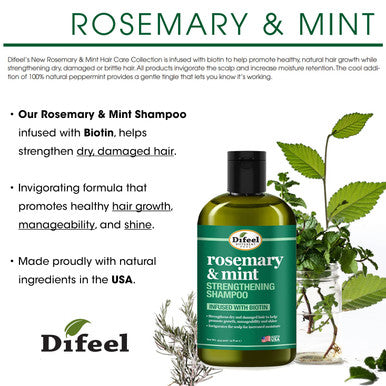 Difeel Rosemary Mint Strengthening Shampoo with Biotin 12 oz