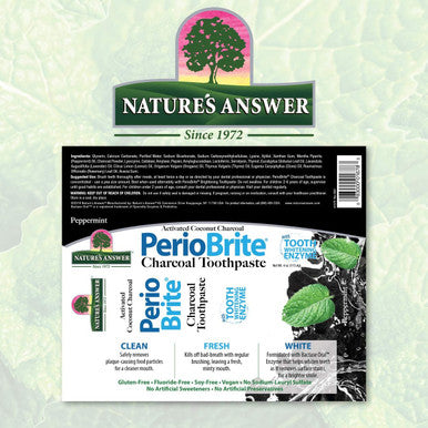 Nature'S Answer PERIOBRITE Activated Charcoal Toothpaste (Pack of 3) 4 oz. Tooth Whitening Plaque Removing Peppermint Flavored Stain Remover | Fluoride