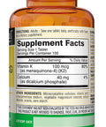 Mason Natural Vitamin K2 100 mcg with Calcium - Supports Cardiovascular, Bone and Muscle Health, Promotes Calcium Metabolism, Healthy Immune System, 100 Tablets (Pack of 3)