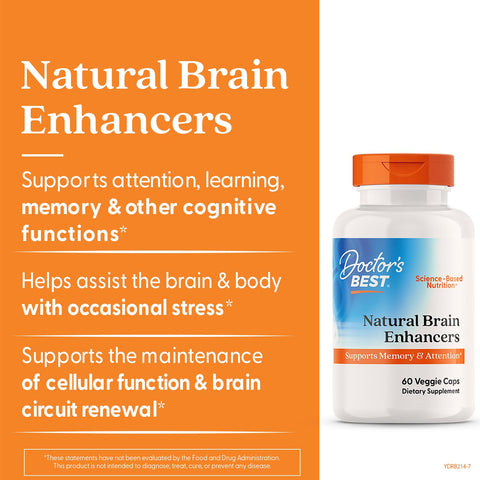 Doctor'S Best Natural Brain Enhancers - Brain Health Supplement For Memory And Focus Support Phosphatidylserine Alpha Gpc & Calcium Capsules For Men & Women Gluten Free 60 Ct Veg Caps