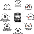 KAGED MUSCLE Fermented BCAA Powder Plant Based Non-GMO Supports Protein Synthesis Vegan Friendly Branched Chain Amino Acids Aminos BCAAs Unflavored 72 Servings 14.1 Ounce