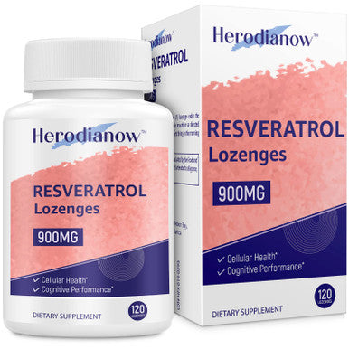 Herodianow 99% Ultra Purity Sublingual Trans-Resveratrol Supplement Organic 900Mg,Aging,Skin,Immune System,120 Lozenges