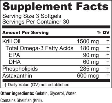 KrillWell Heart, Joint, and Cognitive Support | Certified Sustainable Krill Oil 2X More Effective Than Fish Oil - 30 Day Supply