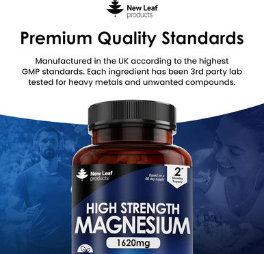 Magnesium Citrate Capsules 1620Mg - Super Strength And High Absorption Magnesium Supplements - With 500Mg Elemental Vegan Magnesium - Not Magnesium Tablets - Muscle & Sleep Support (Two Months Supply)