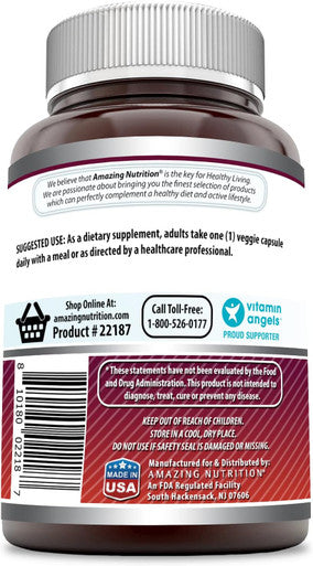 Amazing Nutrition Formulas Quercetin 500mg 120 Veggie Capsules Supplement - Non-GMO - Gluten - Supports Overall Health & Well Being