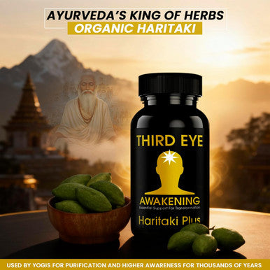 Kailash Herbals Third Eye Awakening Organic Haritaki Capsules- Kailash Herbals-100 Capsules 650 Mg Each Terminalia Chebula Vegan