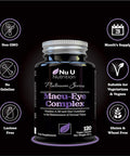 Macu Eye Supplement 120 Vegan Capsules, 4 Month Supply with Lutein, Zeaxanthin, Bilberry Extract, Beta Carotene & Eye Vitamins A, B2 & E Plus Zinc for Maintenance of Normal Vision, Made in The UK