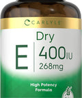 Carlyle Dry Vitamin E | 400 IU (268mg) | 120 Capsules | High Potency Formula | Non-GMO and Gluten