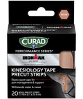 Curad Performance Series IRONMAN Kinesiology Tape Pain Management Technology Sweat & Water-Resistant Athletic Tape Compression Support for Joints & Muscles Beige 2 x 10 inches 1 Roll (20 Strips)