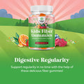 Natures Craft Kids Fiber Gummy Prebiotics Supplement - Soluble Fiber Gummies for Kids for Easing Constipation and Supporting Digestive Health Kids Fiber Gummies Immune System Booster Delicious Gummy Vitamins