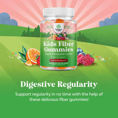 Natures Craft Kids Fiber Gummy Prebiotics Supplement - Soluble Fiber Gummies for Kids for Easing Constipation and Supporting Digestive Health Kids Fiber Gummies Immune System Booster Delicious Gummy Vitamins
