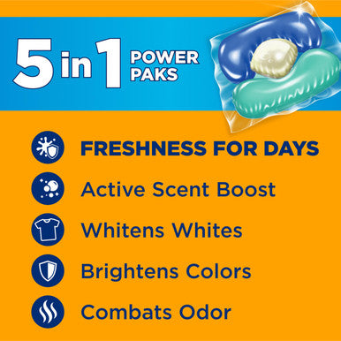 Arm & Hammer Clean Burst 5-In-1 Laundry Detergent Power Paks High Efficieny (He) 42 Count