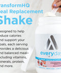 TransformHQ Meal Replacement Shake Powder 28 Servings Chocolate Gluten Free NonGMO
