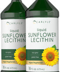 Carlyle Sunflower Lecithin Liquid 16 Oz Oil | 2 Pack | Vegan, Vegetarian, Non-Gmo, Soy Free, Gluten Free