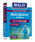 Bioglan Biotic Balance 50 Billion Cfu, With Vitamin C For Digestive Health And Immune Support, Super Strength, 4 Live Strains, Fridge Free, One Month Supply - 30 Capsules