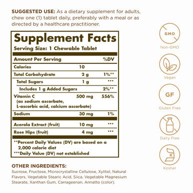 Solgar Chewable Vitamin C 500 Mg Orange Flavor - 90 Tablets Pack Of 2 - Antioxidant & Immune Support - Non-Gmo Vegan Gluten Free Kosher - 180 Total Servings