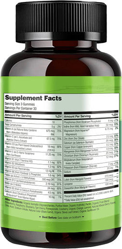 NATURELO Whole Food Vitamin Gummies for Kids - Chewable Gummy Multivitamin for Children - Non-GMO - with Vitamins & Minerals - 90 Vegan Gummies