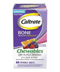 Caltrate Chewables 600 +D3 Plus Minerals Calcium and Vitamin D Sugar Free Cherry Orange and Fruit Punch 60 Count