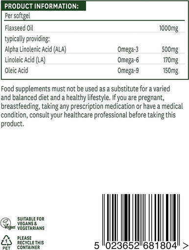 Natures Aid Flaxseed Oil Softgel Capsules 1000 mg