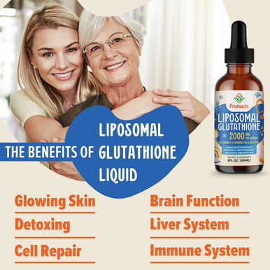 2000Mg Liposomal Glutathione Liquid, 98% Absorption, Glutathione Liquid Supplement, Active Form L- Glutathione, Powerful Antioxidant Non-Gmo For Immune System, Aging Defense, Detox, 2 Fl.Oz