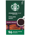 Starbucks VIA Instant Coffee, Dark Roast Coffee, Italian Roast, 100% Arabica, Single-Serve, 1 Box (50 Packets)