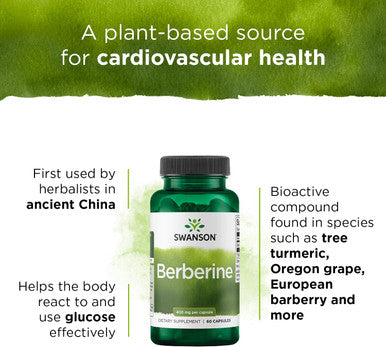 Swanson Berberine Supplement - 400 mg Each 60 Capsules - Berberine HCl with Overall Wellness Support