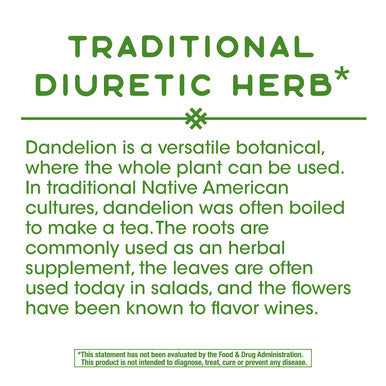 Nature's Way Dandelion Root, Traditional Diuretic Herb*, 100 Vegetarian Capsules