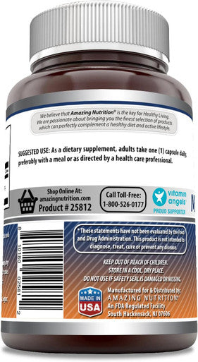 Amazing Nutrition Formulas Magnesium Oxide 500mg 90 Capsules Supplement | Non-GMO | Gluten | Made in USA