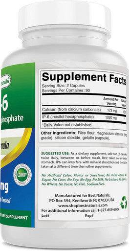 Best Naturals IP-6 510 mg 180 Capsules