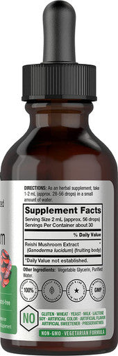 Reishi Mushroom Extract Tincture | 2 fl oz Liquid | Ganoderma Lucidum | Vegetarian, Non-GMO, Gluten Free Supplement | by Horbaach