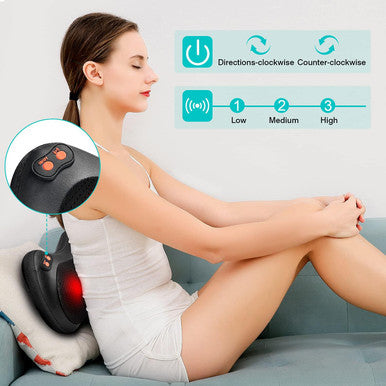 Back Massager, Shiatsu Neck Massager With Heat, Electric Back Massager For Shoulder, Back, Leg, Deep Tissue Kneading Massage To Relief Muscles, Massage Pillow For Mom/Dad/Women/Men