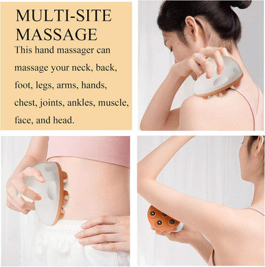 Wmm Hand Held Massager, Full Body Massage Tool With Roller Ball Massager Manual 363-Degree-Roller For Muscle Back Neck Joint Foot Shoulder Leg Pain Relief With Portable Design