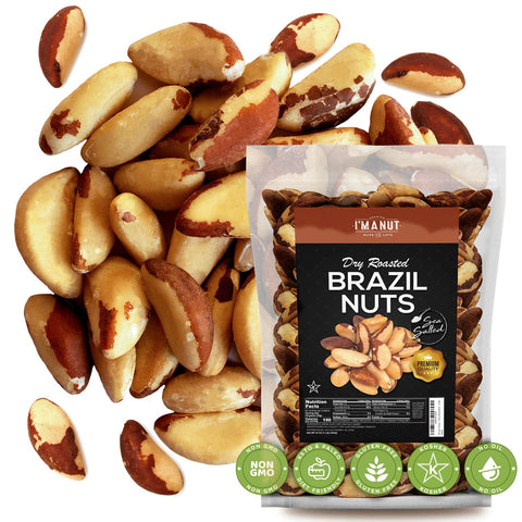 Premium Wild Harvested Raw Brazil Nuts, 1 lb (16oz) ÃƒÂ¢Ã¢â€šÂ¬Ã¢â‚¬Å“ High Selenium, Batch Tested Peanut & Gluten Free, Non-GMO, Kosher, Resealable Bag