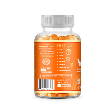 Amazing Nutrition Vitamin C Supplement | 120 Gummies | Orange Flavor | Non-Gmo | Gluten-Free | Made In Usa