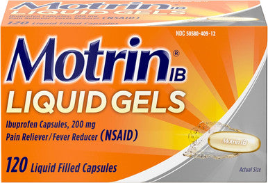 Motrin IB Liquid Gels - Pain Reliever with 200mg Ibuprofen for Muscle Aches Headache Backache Toothache Menstrual Cramps and Minor Arthritis Pain