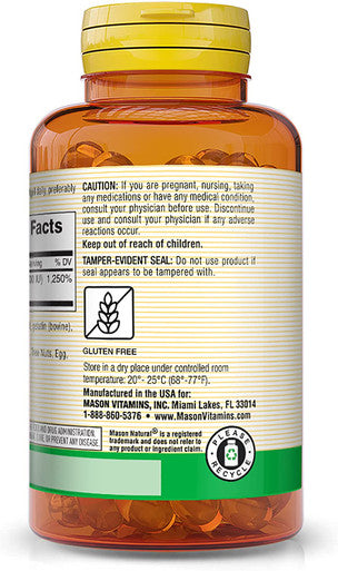 Mason Natural Vitamin D3 250 mcg (10000 IU) - Supports Overall Health, Strengthens Bones and Muscles, from Corn Oil, 60 Softgels (Pack of 3)