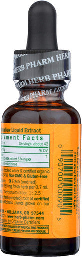 Herb Pharm Certified Organic Marshmallow Liquid Extract Drops 1 Oz