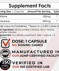 and L-Theanine Capsules | 60 Pills | Contains 100mg of and 200mg of L-Theanine | Nootropic Supplement | Energy Booster | Mental Focus + Alertness | Coffee Alternative