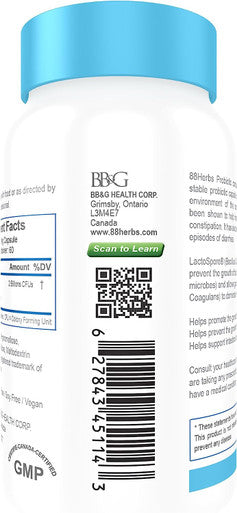 Probiotic Bacillus Coagulans IBS Management Premium Grade Lactospore -Vegan High Survivability in Gut Shelf Stable 60 caps