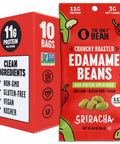 The Only Bean Crunchy Dry Roasted Edamame Snacks (Sea Salt) Healthy High Protein(11g) Keto Food Low Carb Gluten Office Vegan Food 100 Calorie Snack Pack 0.9oz 10 Pack